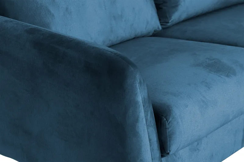 Trend 5-personers Højrevendt L-formet Hjørnesofa med Chaiselong i Fløjl - Blå - Møbler - Sofaer - Hjørnesofa - Hjørnesofa med chaiselong