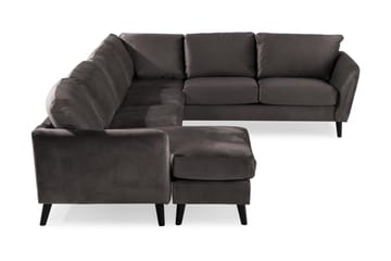 Trend 5-personers Venstrevendt U-formet Hjørnesofa med Divan i Fløjl - Mørkegrå - Møbler - Sofaer - Hjørnesofa - Hjørnesofa med chaiselong