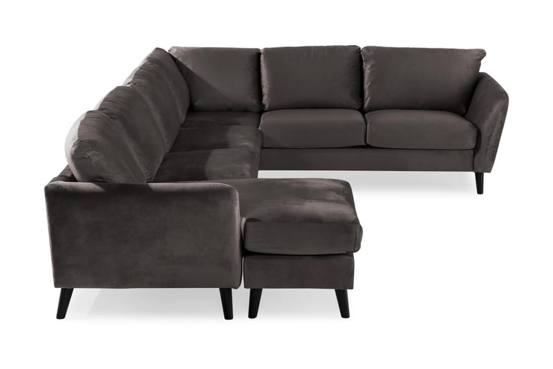 Trend 5-personers Venstrevendt U-formet Hjørnesofa med Divan i Fløjl - Mørkegrå - Møbler - Sofaer - Hjørnesofa - Hjørnesofa med chaiselong