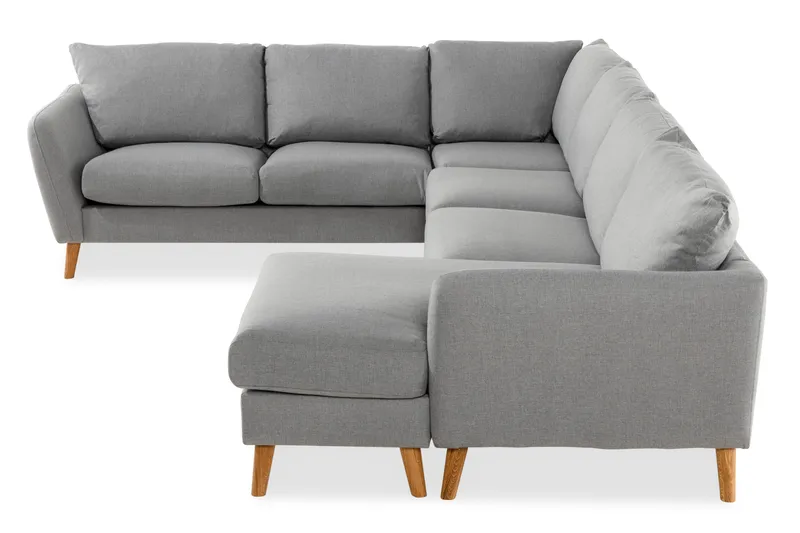 Trend 5-personers Højrevendt U-formet Hjørnesofa med Divan i Stof - Grå - Møbler - Sofaer - Hjørnesofa - Hjørnesofa med chaiselong