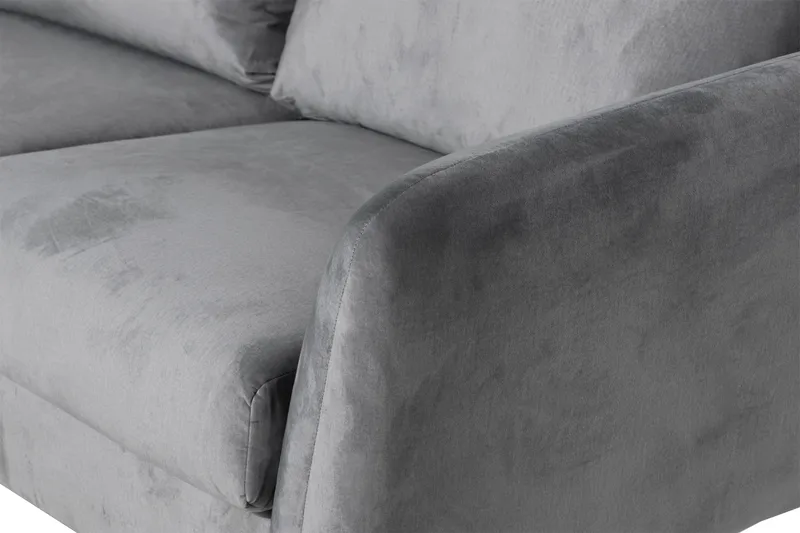 Trend 5-personers Venstrevendt U-formet Hjørnesofa med Divan i Fløjl - Lysegrå - Møbler - Sofaer - Hjørnesofa - Hjørnesofa med chaiselong