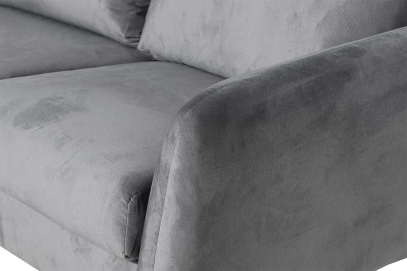 Trend 5-personers Venstrevendt U-formet Hjørnesofa med Divan i Fløjl - Lysegrå - Møbler - Sofaer - Hjørnesofa - Hjørnesofa med chaiselong