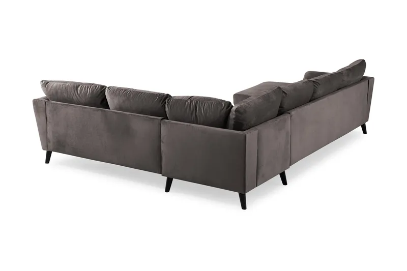 Trend 5-personers Venstrevendt U-formet Hjørnesofa med Divan i Fløjl - Mørkegrå - Møbler - Sofaer - Hjørnesofa - Hjørnesofa med chaiselong