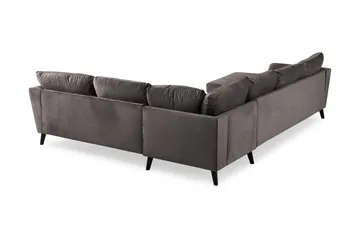 Trend 5-personers Venstrevendt U-formet Hjørnesofa med Divan i Fløjl - Mørkegrå - Møbler - Sofaer - Hjørnesofa - Hjørnesofa med chaiselong