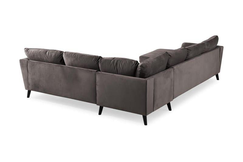 Trend 5-personers Venstrevendt U-formet Hjørnesofa med Divan i Fløjl - Mørkegrå - Møbler - Sofaer - Hjørnesofa - Hjørnesofa med chaiselong