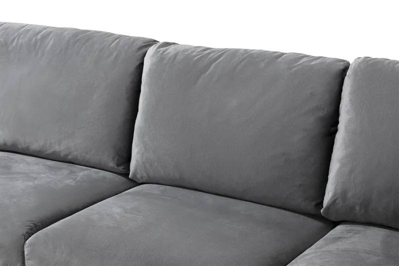 Trend 5-personers Venstrevendt U-formet Hjørnesofa med Divan i Fløjl - Lysegrå - Møbler - Sofaer - Hjørnesofa - Hjørnesofa med chaiselong