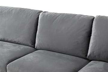 Trend 5-personers Venstrevendt U-formet Hjørnesofa med Divan i Fløjl - Lysegrå - Møbler - Sofaer - Hjørnesofa - Hjørnesofa med chaiselong