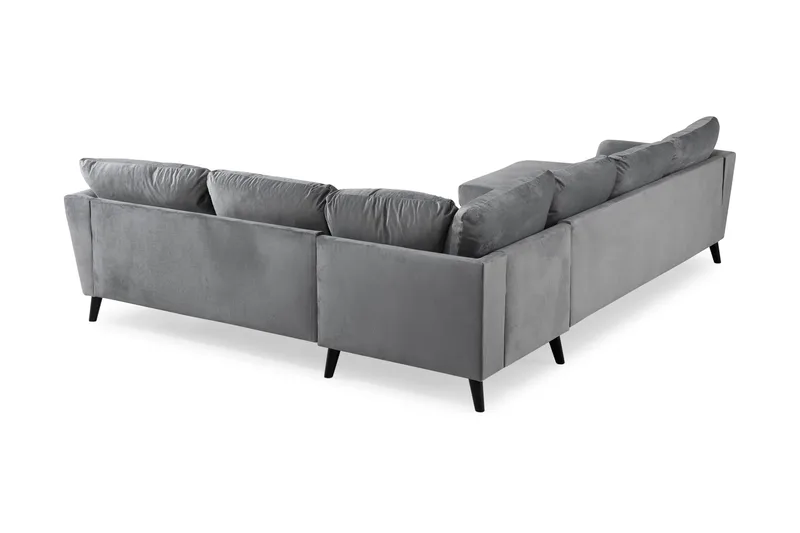 Trend 5-personers Venstrevendt U-formet Hjørnesofa med Divan i Fløjl - Lysegrå - Møbler - Sofaer - Hjørnesofa - Hjørnesofa med chaiselong