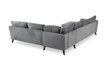 Trend 5-personers Venstrevendt U-formet Hjørnesofa med Divan i Fløjl - Lysegrå - Møbler - Sofaer - Hjørnesofa - Hjørnesofa med chaiselong