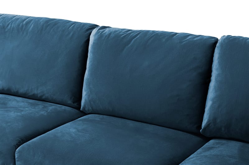 Trend 5-personers Venstrevendt U-formet Hjørnesofa med Divan i Fløjl - Blå - Møbler - Sofaer - Hjørnesofa - Hjørnesofa med chaiselong