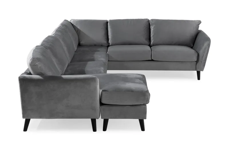 Trend 5-personers Venstrevendt U-formet Hjørnesofa med Divan i Fløjl - Lysegrå - Møbler - Sofaer - Hjørnesofa - Hjørnesofa med chaiselong