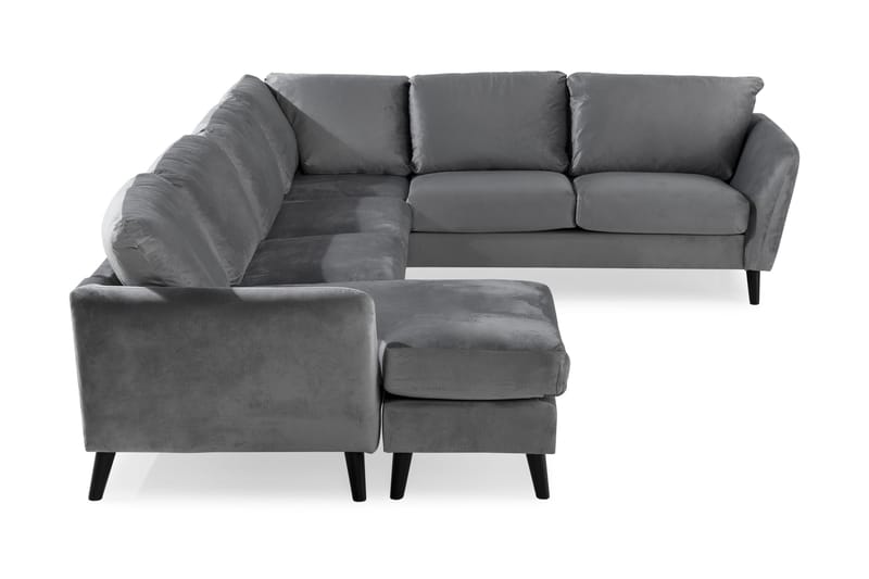 Trend 5-personers Venstrevendt U-formet Hjørnesofa med Divan i Fløjl - Lysegrå - Møbler - Sofaer - Hjørnesofa - Hjørnesofa med chaiselong