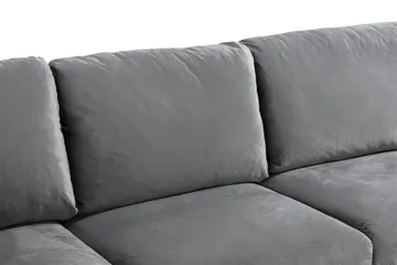 Trend 5-personers Højrevendt L-formet Hjørnesofa med Chaiselong i Fløjl - Lysegrå - Møbler - Sofaer - Hjørnesofa - Hjørnesofa med chaiselong