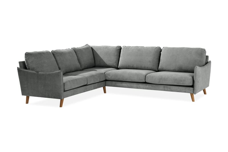 Trend Lyx 6-personers Vendbar L-formet Hjørnesofa i Stof - Grå - Møbler - Sofaer - Hjørnesofa