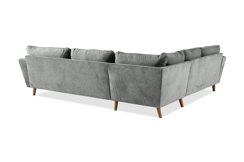 Trend Lyx 6-personers Vendbar L-formet Hjørnesofa i Stof - Grå - Møbler - Sofaer - Hjørnesofa