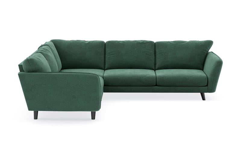 Trend Lyx 6-personers Vendbar L-formet Hjørnesofa i Fløjl - Mørkegrøn - Møbler - Sofaer - Hjørnesofa