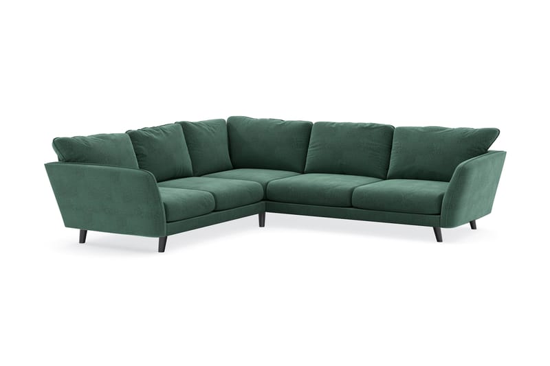 Trend Lyx 6-personers Vendbar L-formet Hjørnesofa i Fløjl - Mørkegrøn - Møbler - Sofaer - Hjørnesofa