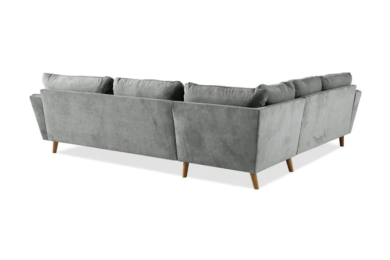 Trend Lyx 6-personers Vendbar L-formet Hjørnesofa i Stof - Grå - Møbler - Sofaer - Hjørnesofa