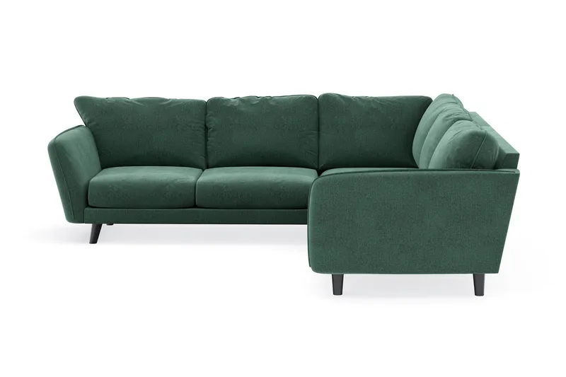 Trend Lyx 6-personers Vendbar L-formet Hjørnesofa i Fløjl - Mørkegrøn - Møbler - Sofaer - Hjørnesofa