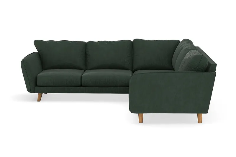 Trend Lyx 6-personers Vendbar L-formet Hjørnesofa i Manchester - Mørkegrøn - Møbler - Sofaer - Hjørnesofa