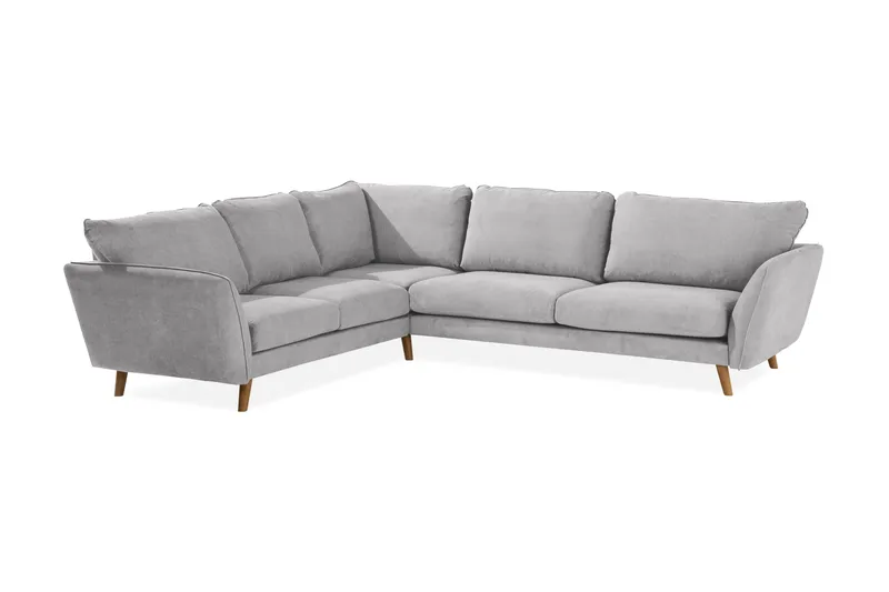 Trend Lyx 6-personers Vendbar L-formet Hjørnesofa i Stof - Lysegrå - Møbler - Sofaer - Hjørnesofa