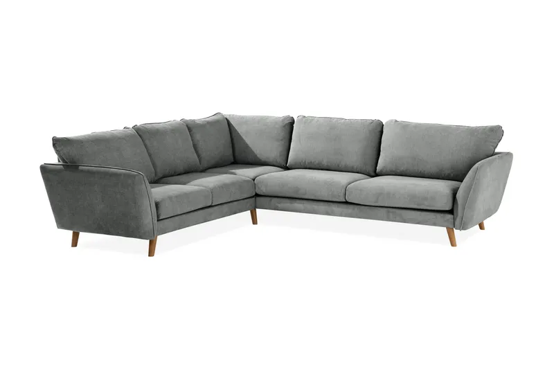 Trend Lyx 6-personers Vendbar L-formet Hjørnesofa i Stof - Grå - Møbler - Sofaer - Hjørnesofa