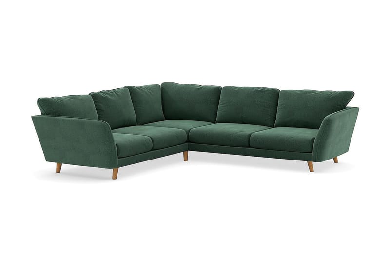 Trend Lyx 6-personers Vendbar L-formet Hjørnesofa i Fløjl - Mørkegrøn - Møbler - Sofaer - Hjørnesofa