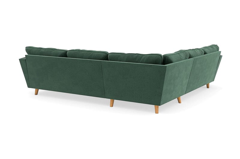 Trend Lyx 6-personers Vendbar L-formet Hjørnesofa i Fløjl - Mørkegrøn - Møbler - Sofaer - Hjørnesofa