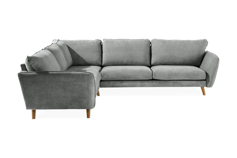 Trend Lyx 6-personers Vendbar L-formet Hjørnesofa i Stof - Grå - Møbler - Sofaer - Hjørnesofa