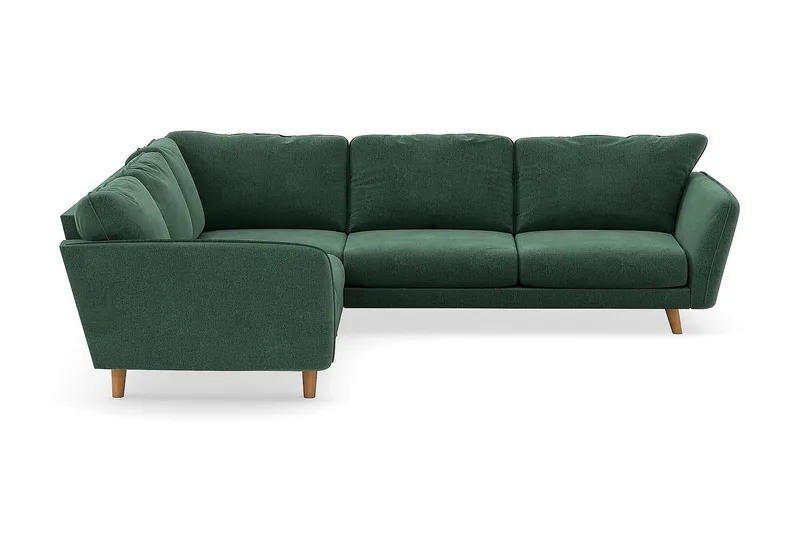 Trend Lyx 6-personers Vendbar L-formet Hjørnesofa i Fløjl - Mørkegrøn - Møbler - Sofaer - Hjørnesofa