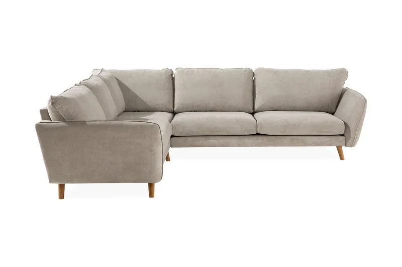 Trend Lyx 6-personers Vendbar L-formet Hjørnesofa i Stof - Beige - Møbler - Sofaer - Hjørnesofa