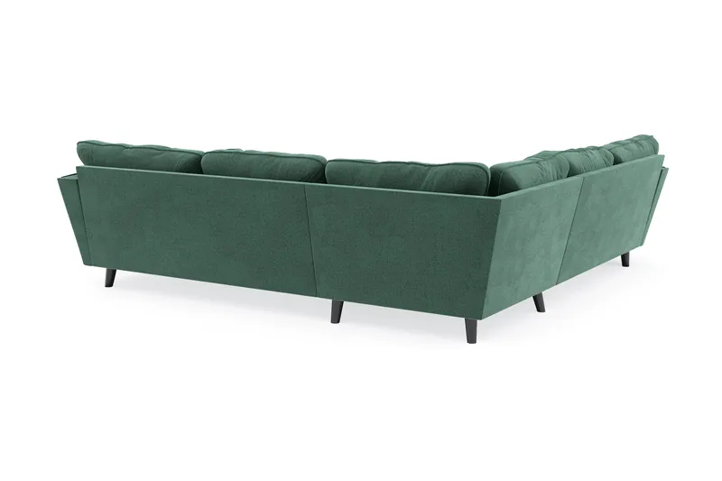 Trend Lyx 6-personers Vendbar L-formet Hjørnesofa i Fløjl - Mørkegrøn - Møbler - Sofaer - Hjørnesofa