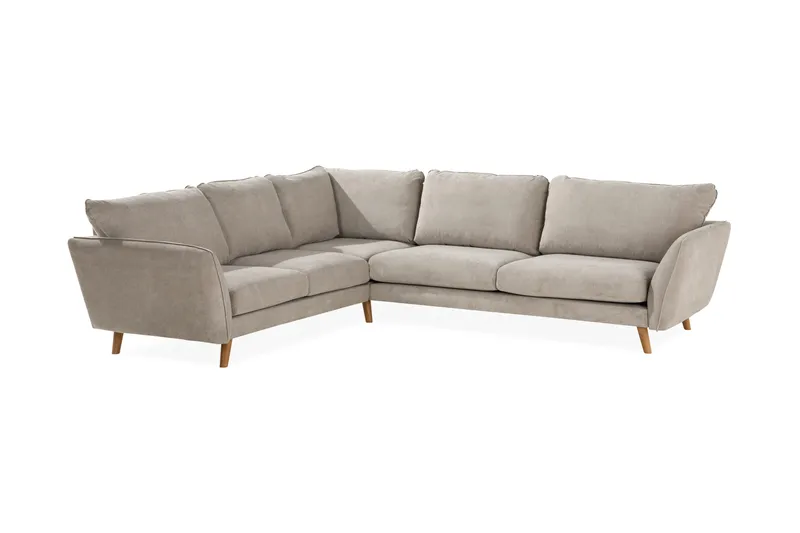 Trend Lyx 6-personers Vendbar L-formet Hjørnesofa i Stof - Beige - Møbler - Sofaer - Hjørnesofa