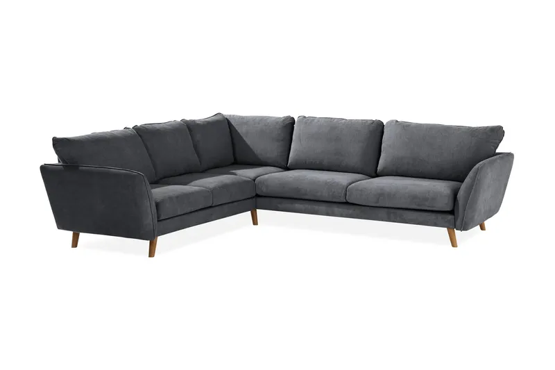 Trend Lyx 6-personers Vendbar L-formet Hjørnesofa i Stof - Mørkegrå - Møbler - Sofaer - Hjørnesofa