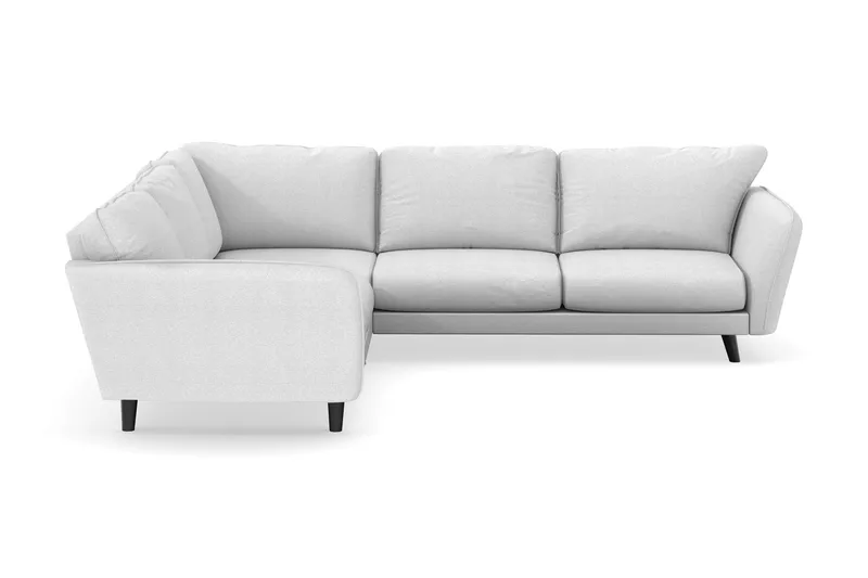 Trend Lyx 6-personers Vendbar L-formet Hjørnesofa i Stof, Lysegrå