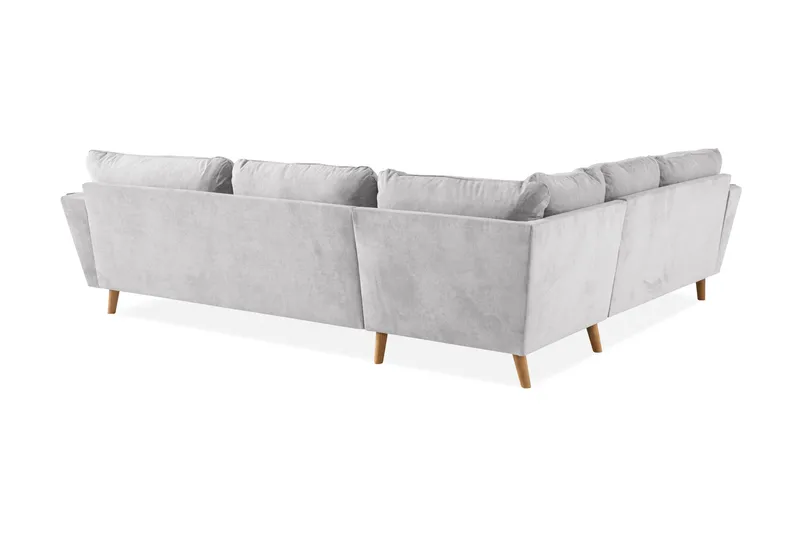Trend Lyx 6-personers Vendbar L-formet Hjørnesofa i Stof - Lysegrå - Møbler - Sofaer - Hjørnesofa