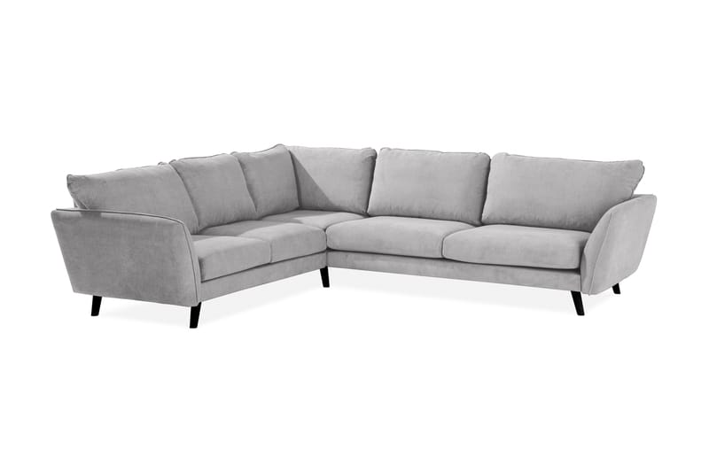 Trend Lyx 6-personers Vendbar L-formet Hjørnesofa i Stof, Lysegrå