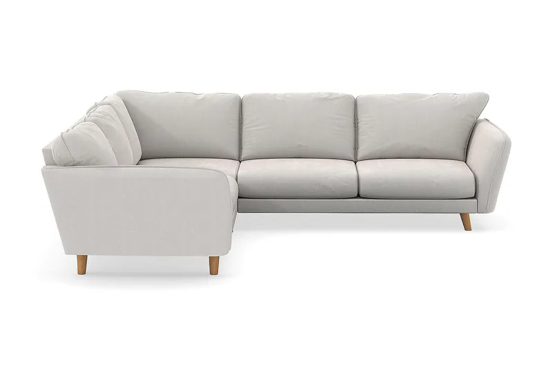 Trend Lyx 6-personers Vendbar L-formet Hjørnesofa i Fløjl - Cremehvid - Møbler - Sofaer - Hjørnesofa