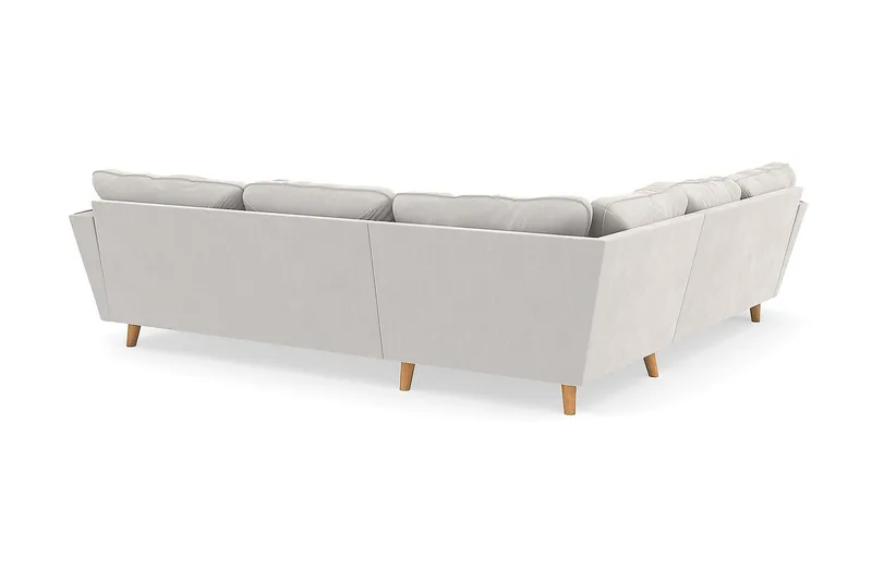 Trend Lyx 6-personers Vendbar L-formet Hjørnesofa i Fløjl - Cremehvid - Møbler - Sofaer - Hjørnesofa