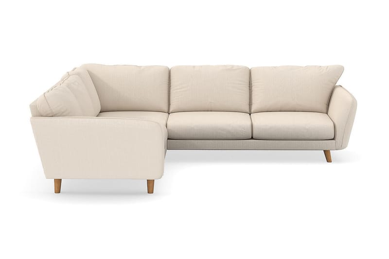 Trend Lyx Hjørnesofa Vendbar - Beige Jernbanefløjl - Hjørnesofa