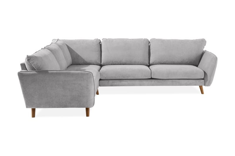 Trend Lyx Hjørnesofa Vendbar - Lysegrå/Eg - Hjørnesofa