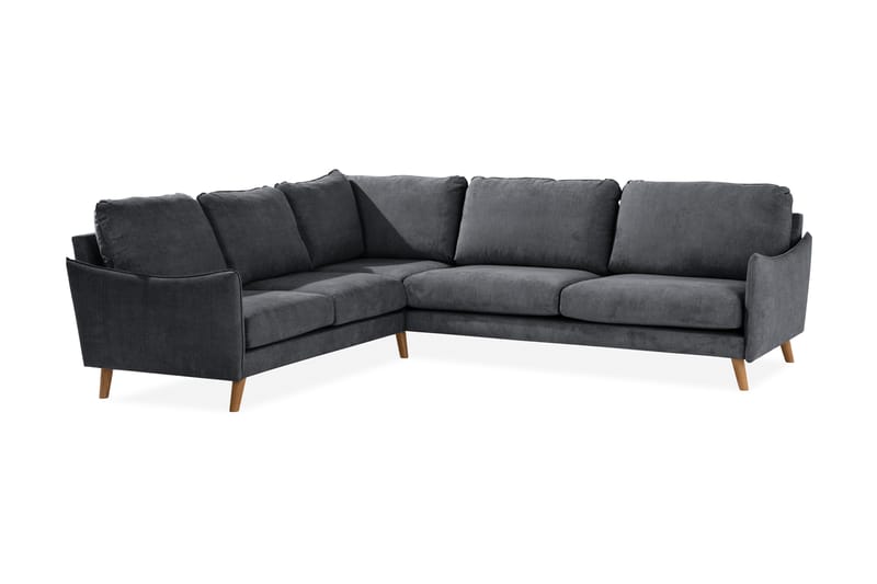 Trend Lyx Hjørnesofa Vendbar - Mørkegrå/Eg - Hjørnesofa