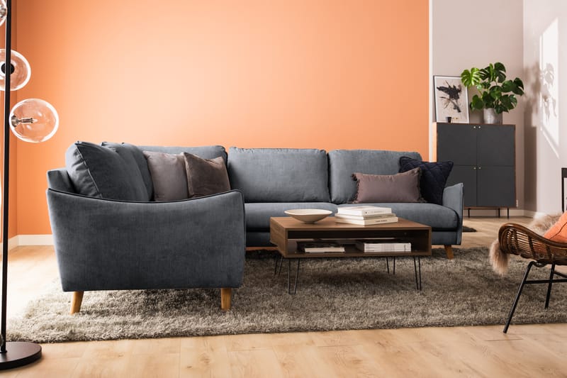 Trend Lyx Hjørnesofa Vendbar - Mørkegrå/Eg - Møbler - Sofaer - Hjørnesofa