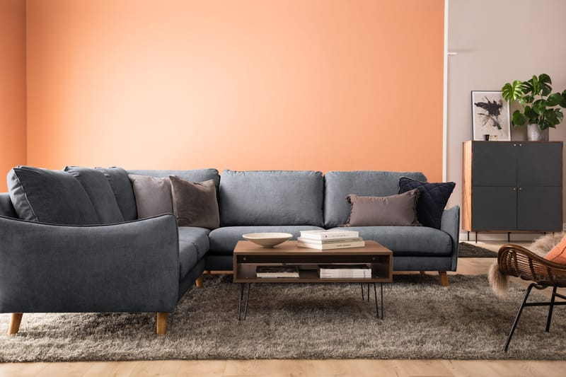 Trend Lyx Hjørnesofa Vendbar - Mørkegrå/Eg - Møbler - Sofaer - Hjørnesofa