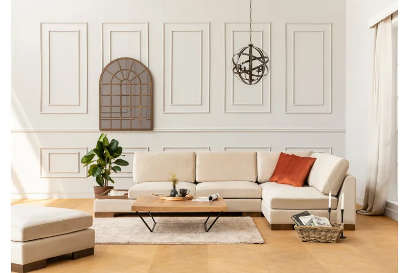 Tulima Sofa med Chaiselong Højre - Beige/Natur - Møbler - Sofaer - Hjørnesofa