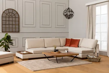 Tulima Sofa med Chaiselong Højre - Beige/Natur - Møbler - Sofaer - Hjørnesofa