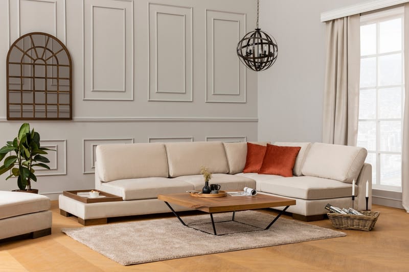 Tulima Sofa med Chaiselong Højre - Beige/Natur - Møbler - Sofaer - Hjørnesofa