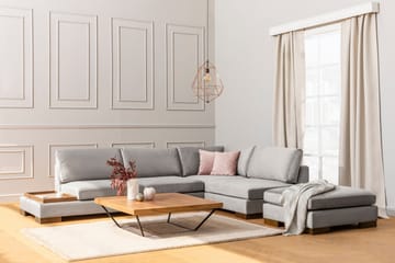 Tulima Sofa med Chaiselong Højre - Lysegrå/Natur - Møbler - Sofaer - Hjørnesofa