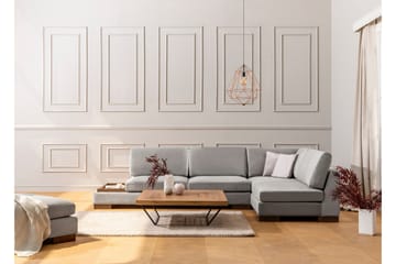 Tulima Sofa med Chaiselong Højre - Lysegrå/Natur - Møbler - Sofaer - Hjørnesofa