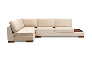 Tulima Sofa med Chaiselong m Puf Venstre - Beige/Natur - Møbler - Sofaer - Hjørnesofa